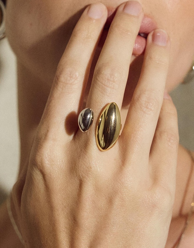 Luv Aj - Two-Tone Chrome Orb Ring