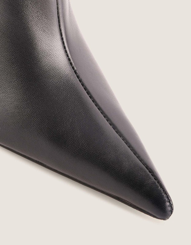 Shelly Shen - Channing Heel Ankle Boots Black Leather
