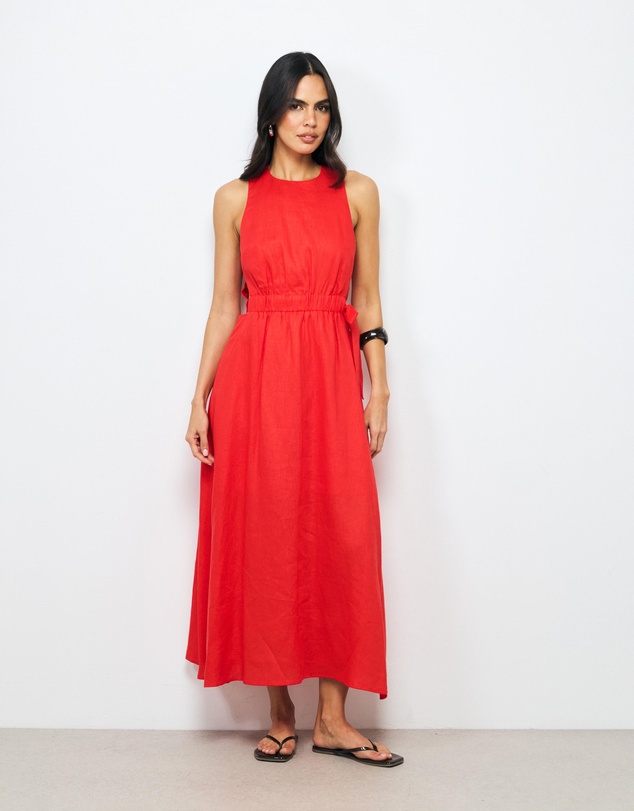 AERE - Mysa Linen Midi Dress