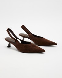 AERE - Suede Slingback Heels