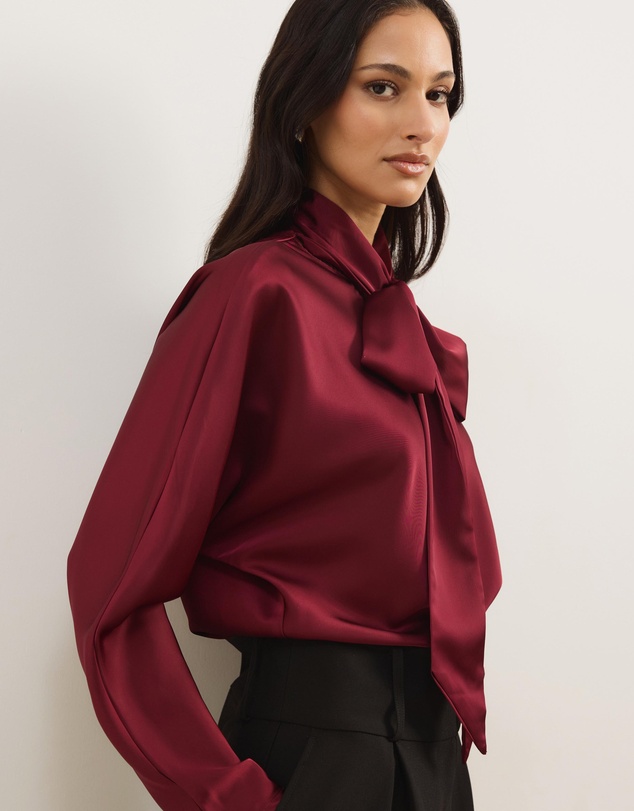 Atmos&Here - Caliah Satin Scarf Top