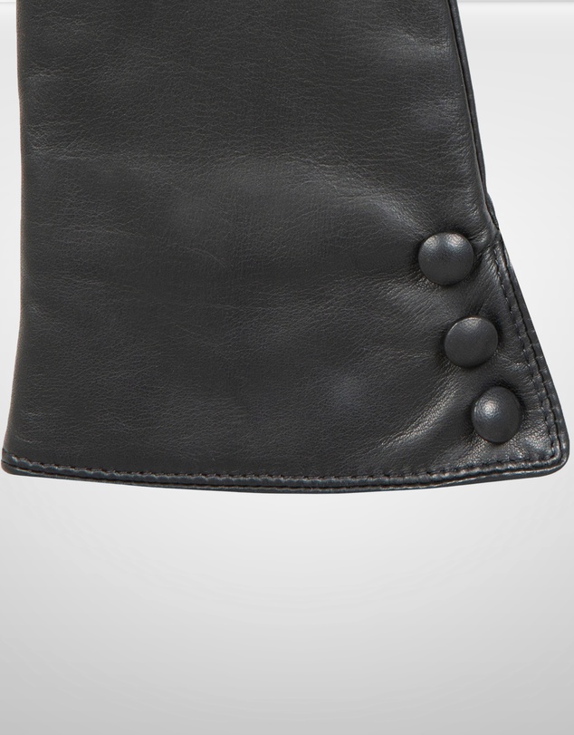 DENTS - Sophie Leather Gloves with Fur Cuffs Wool Lined