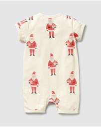 Wilson & Frenchy - Christmas Ho Ho Ho Organic Boyleg Zipsuit - Babies