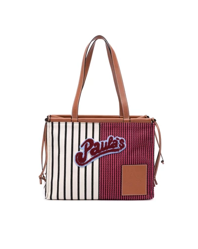 Pre-Loved by Azura Reborn - Pre-Loved loewe Paula Ibiza Tote Bag Striped Canvas