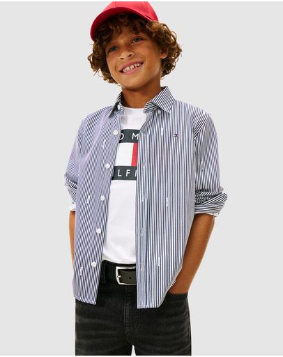 Dark Night Navy White Stripe