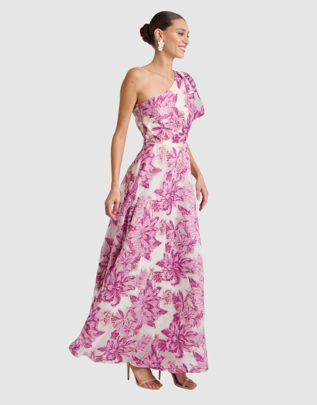 Romance by Honey and Beau - Seanna Puff Shoulder Maxi Dress