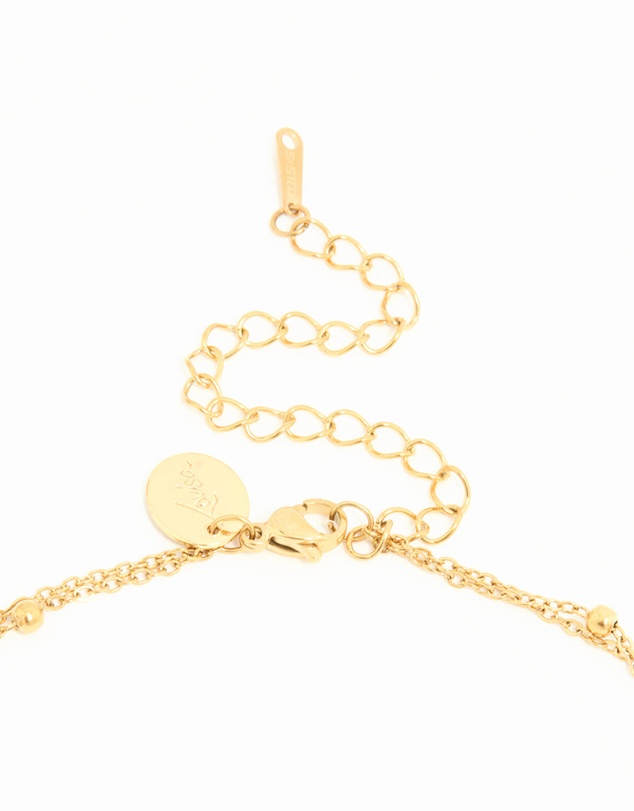 Lovisa - Waterproof Gold Plated Stainless Steel Flower Layered Necklace