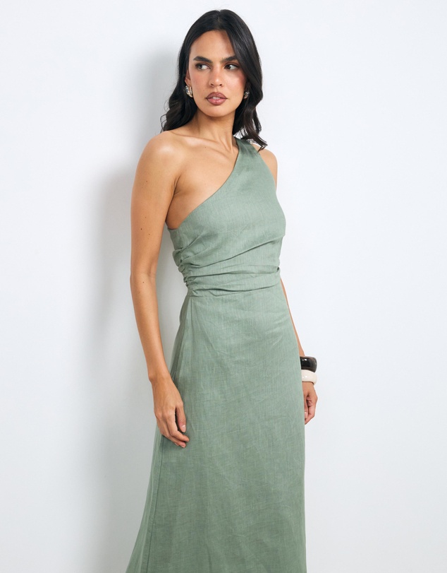 AERE - Lettie One Shoulder Maxi Dress