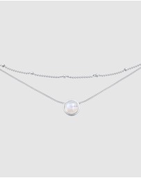 Elli Jewelry - Necklace Choker Basic Layer with Moonstone in 925 Sterling Silver