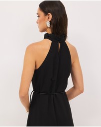 Calli - Mila High Neck Crepe Maxi Dress