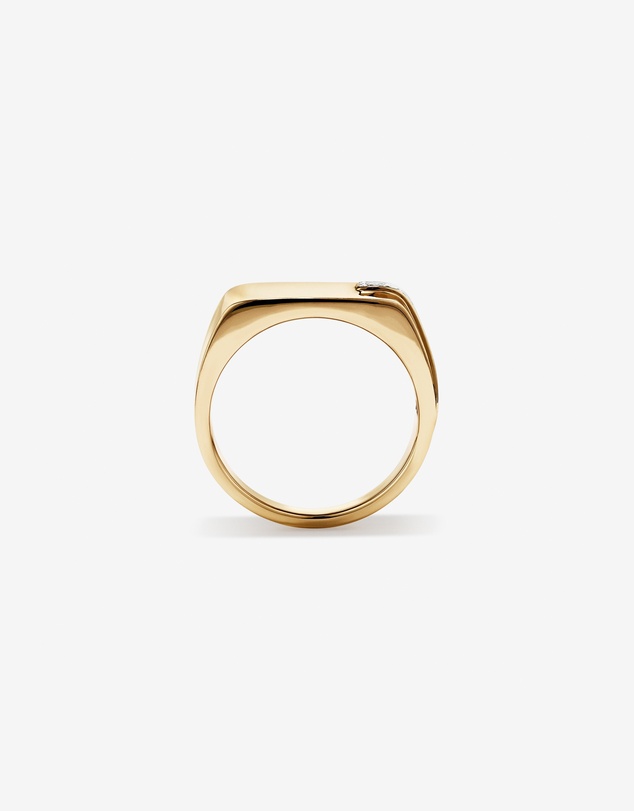 Michael Hill - Diamond Accent Men's Signet Ring in 10kt Yellow and White Gold