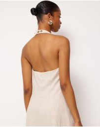 AERE - Rosa Linen Halter Midi Dress