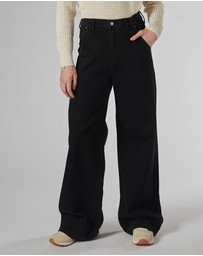 DRICOPER DENIM - Mila Black Mid Rise Palazzo Jeans