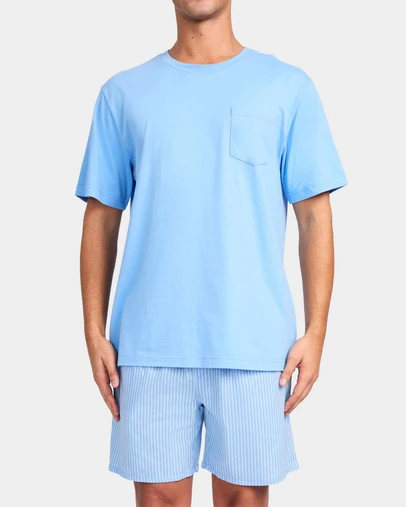 Mitch Dowd - Mitchdowd Blue Stripe Linen Sleep Set