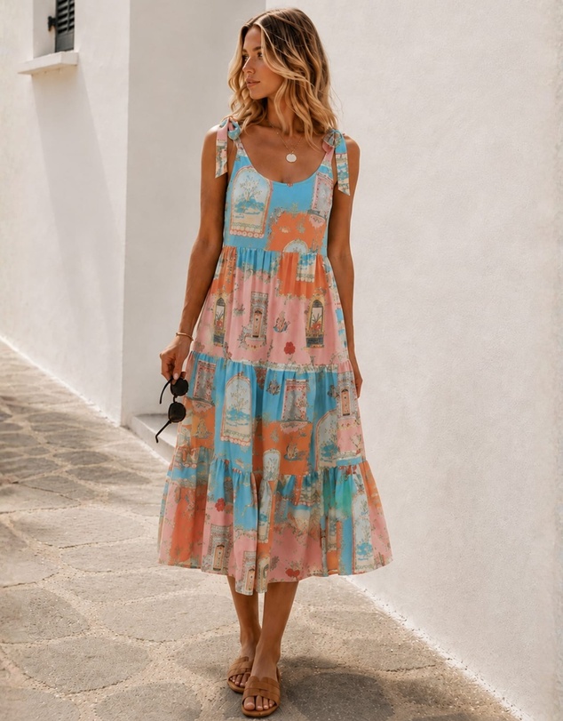 Esther & Co - Vernicia Dress - Multi Print