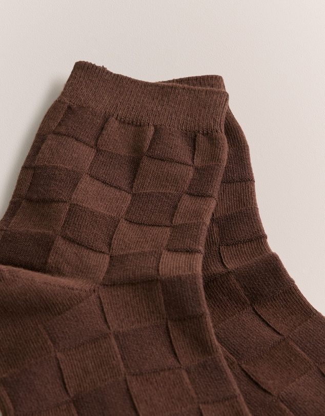 Trenery - Jacquard Lattice Sock in Coffee