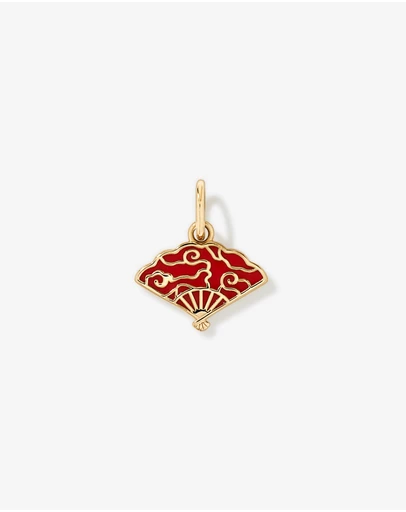 Michael Hill - Red Enamel Fan Pendant in 18kt Vermeil