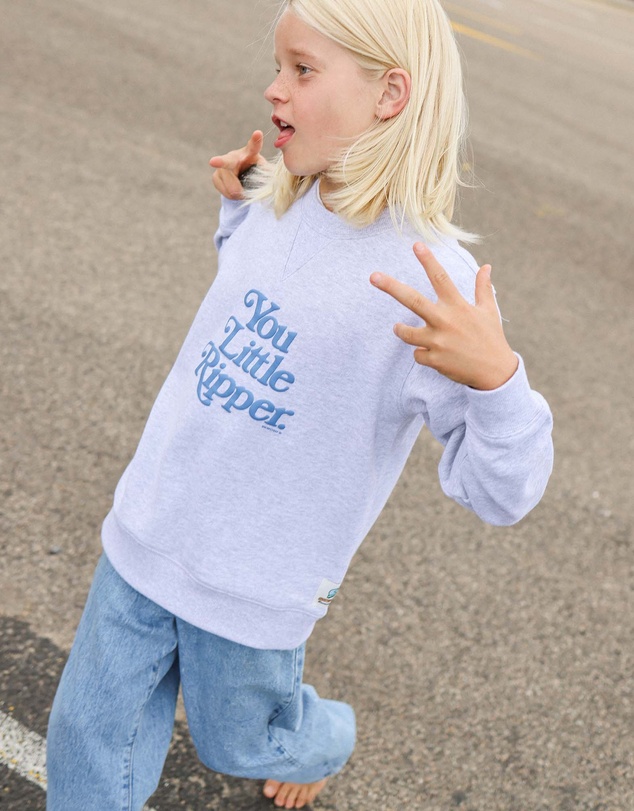 Skwosh - You Little Ripper Kids Crew Neck Sweat in Grey Marle