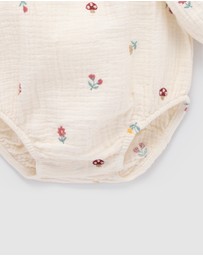 Purebaby - Embroidered Bodysuit -Kids-Babies