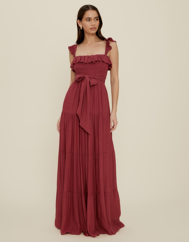 The Fated - Luca Flutter Sleeve Maxi Dress