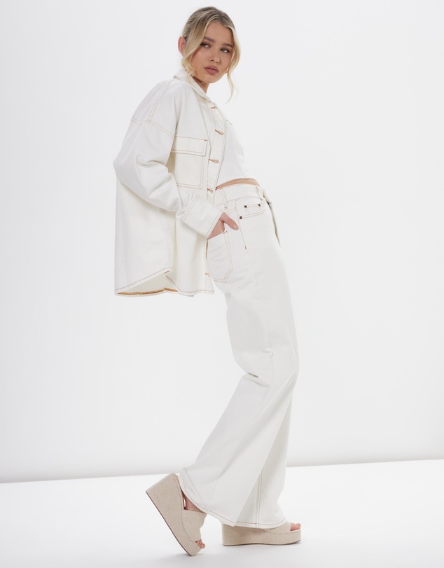 Dazie - London Fever High Waisted Wide Leg Jeans