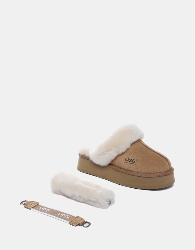 EVERAU - Australian Shepherd Ugg Musa Platform Cow Suede Upper House Shoes