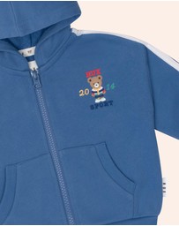 Huxbaby - Heritage Blue Sports Zip Through - Babies-Kids