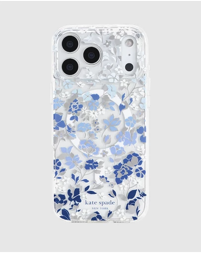 Kate Spade - Kate Spade Flowerbed Blue MagSafe Case for iPhone 18 Pro / 17 Pro