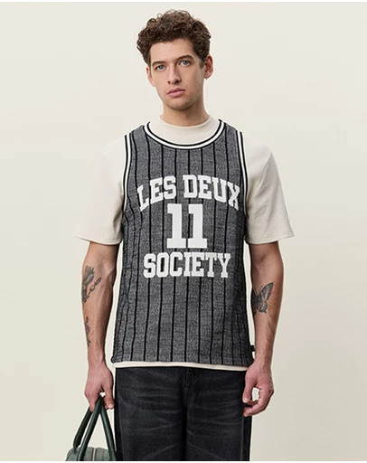 Les Deux - Pinstriped Jacquard Tank Top