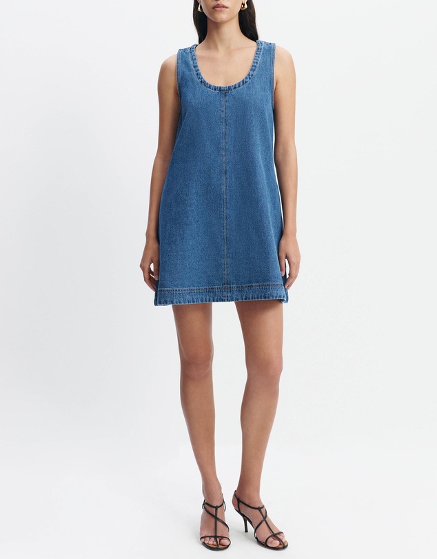 Aje Studio - Kendall Denim Tie Back Mini Dress