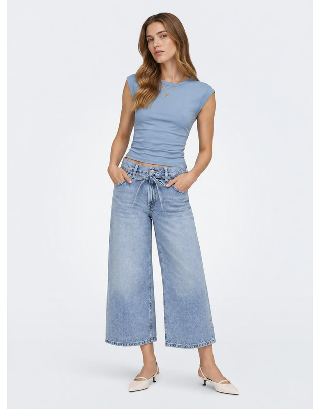 ONLY - Gianna Culotte Cropped Wide Fit Jeans