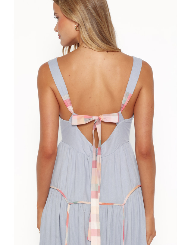 Petal & Pup - Kyla Maxi Dress - Light Blue Linen