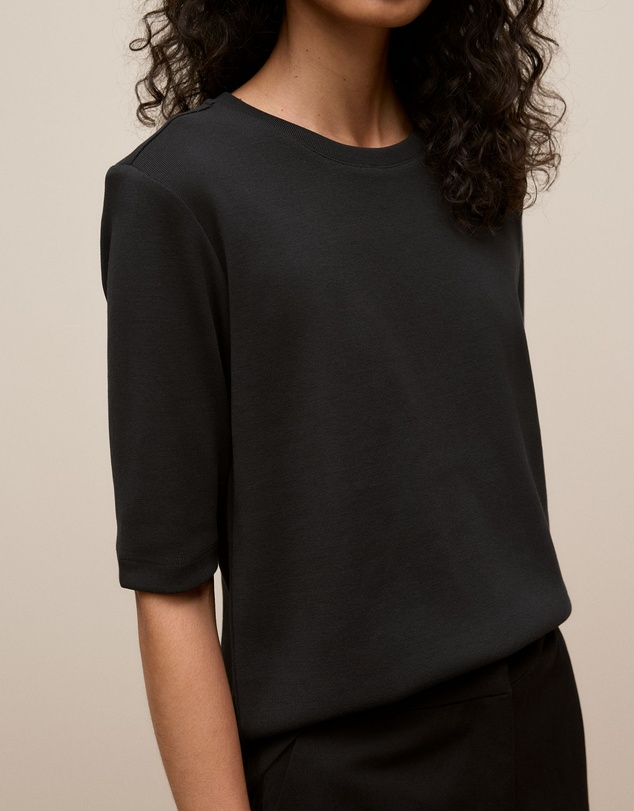 Trenery - Australian Cotton Half Sleeve T-shirt in Black