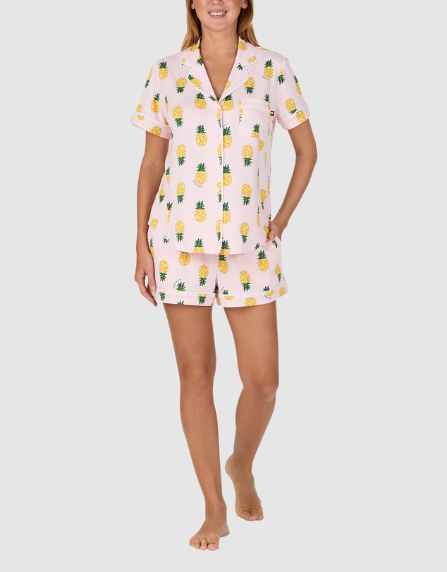 Kate Spade - Printed Jersey Button Up Short Sleeve Short Pyjama Set