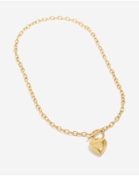 Lovisa - Waterproof Gold Plated Stainless Steel Chunky Heart T&O Necklace