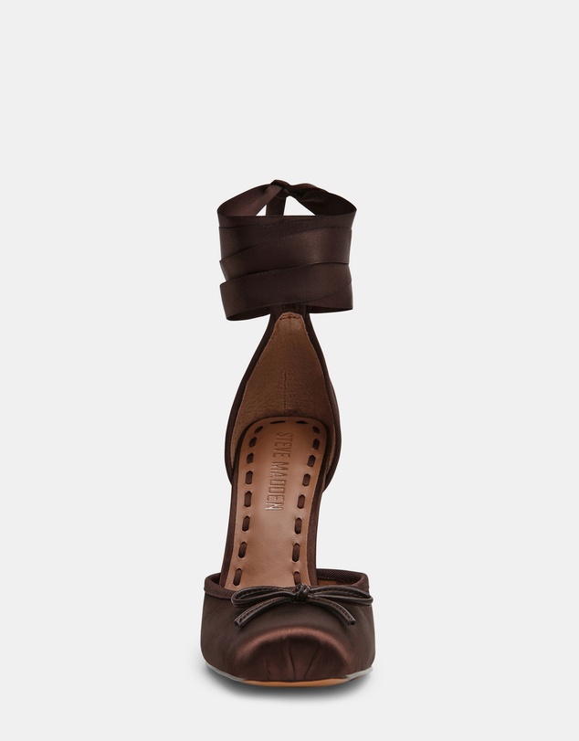 Steve Madden - Larina Dark Brown Satin Heels