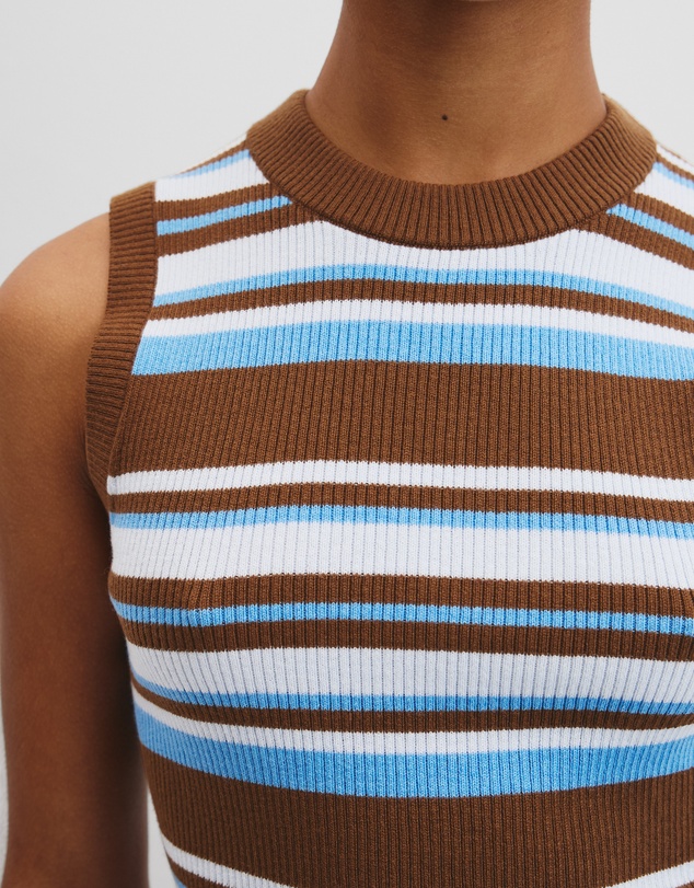 Country Road - Australian Merino Crew Neck Stripe Knit Tank