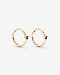 Michael Hill - Blue Sapphire Gemstone Accent Sleeper Earrings in 10kt Yellow Gold