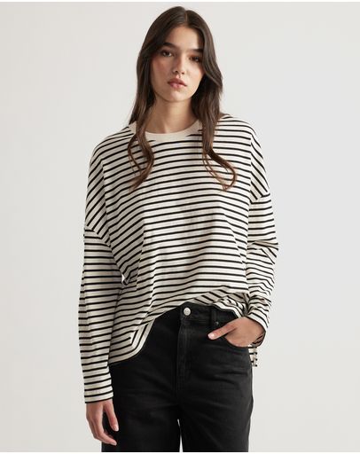 Ivory Black Stripe