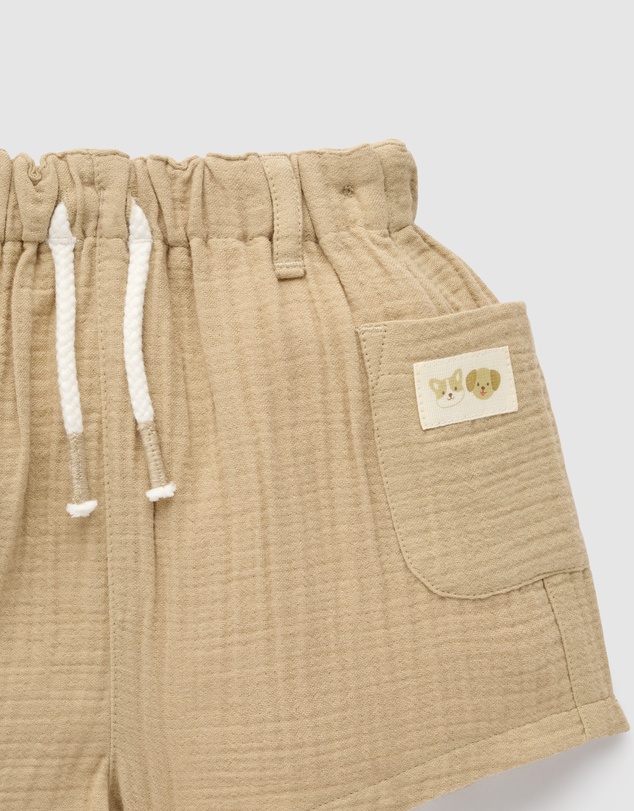 Purebaby - Crinkle Cotton Shorts-Babies