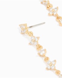 Lovisa - Gold Plated Cubic Zirconia Flower Drop Earrings