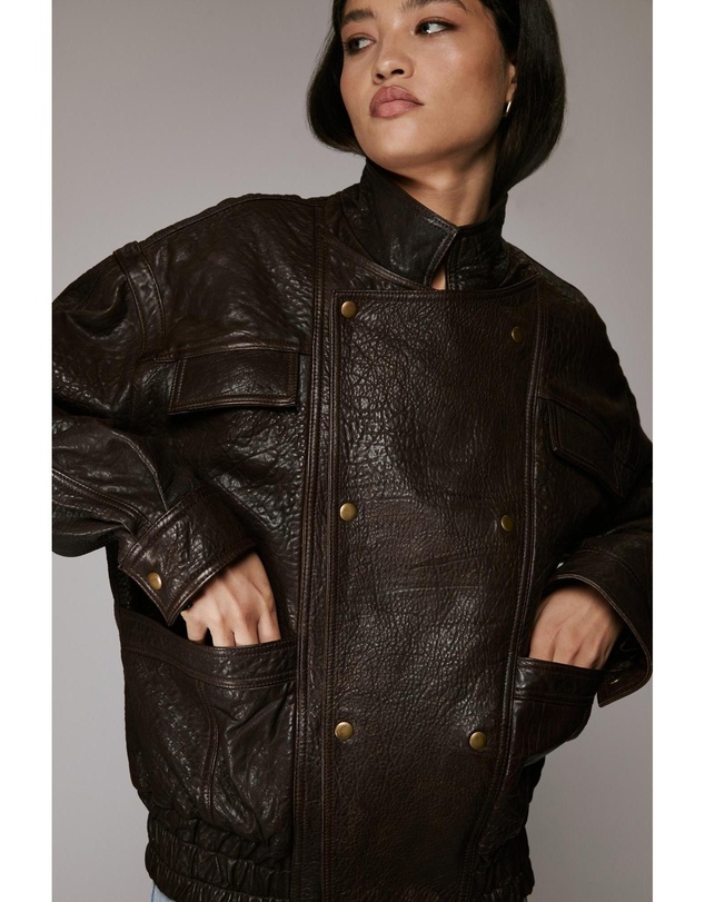 Bardot - Oversized Leather Jacket