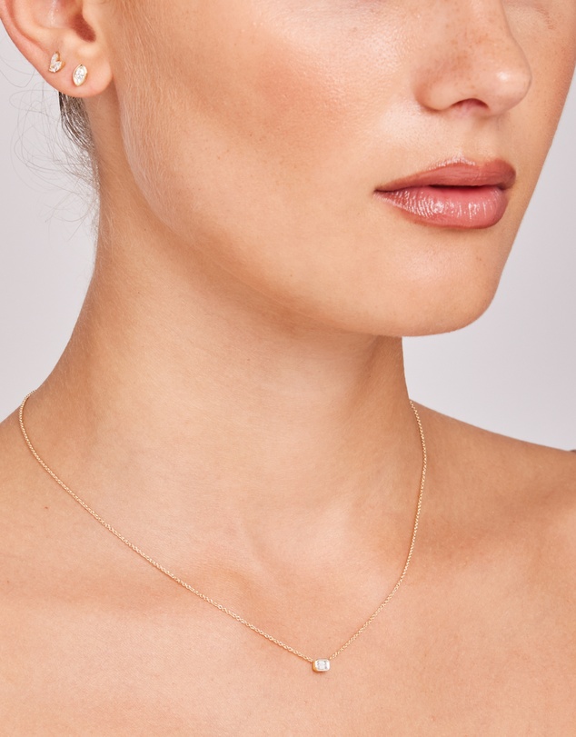 Zoe Olivia - 9K Gold Emerald Lab Grown Diamond Necklace