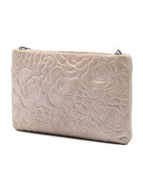 Pre-Loved by Azura Reborn - Pre-Loved Embossed Metallic Lambskin Camellia Chain Pochette