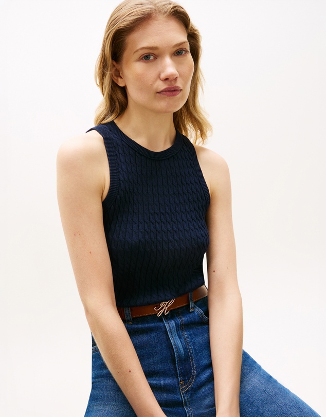 Tommy Hilfiger - Cable Knit Sleeveless Slim Jumper