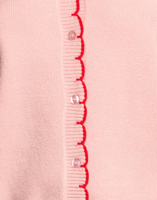 Petal & Pup - Payton Scallop Cardigan - Pink Red