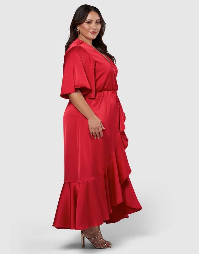 Pink Dusk by Curve Project - Smouldering Wrap Maxi Dress