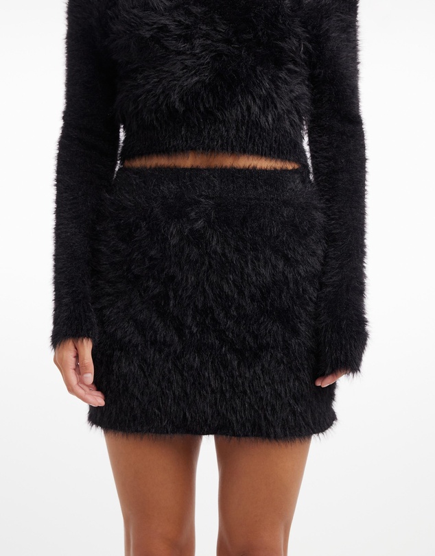 Dazie - Love Birds Mini Fluffy Knit Skirt