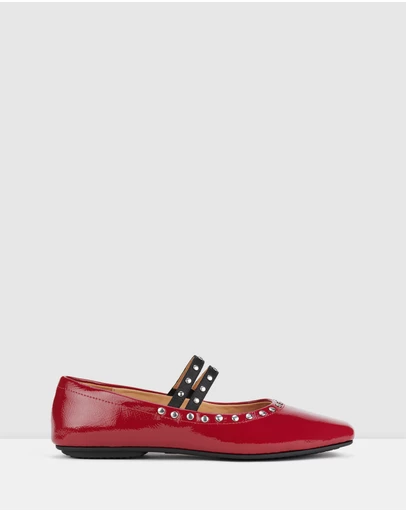 Rollie - Ballet MJ Square Toe Stud Flat