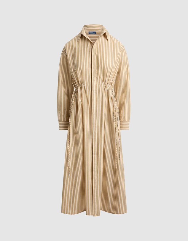 Polo Ralph Lauren - Striped Cotton-Linen Drawcord Shirtdress